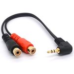 OpenII Audio Splitter Cable, Compatible with RCA Phono Jack to 3.5mm TRS Stereo Adapter Cord - 20cm