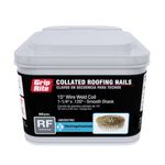 Grip-Rite 1-1/4-Inch 15? Electro-Galvanized Coil Roofing Nails, Smooth Shank, 600 Nails per tub