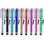 9 Pcs Stylus, Wisdompro 4.4'' Stylus Pen for iPad, iPhone, Tablet, Touch Screens, Rubber Tip Universal Stylet with Lanyard Tether - 9 Colors