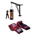 XPEED MMA Kickboxing Kit for Men Synthetic Leather Filled Punch Bag with Wall Bracket for Boxing Bag (3ft.)