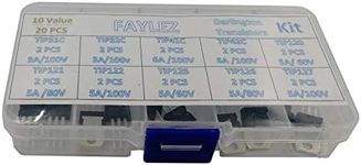 FAYLEZ 20 Pcs 10 Values Silicon Epitaxial Power Transistor TIP31C TIP32C TIP41C TIP42C TIP120 TIP121 TIP122 TIP125 TIP126 TIP127 Darlington Transistors TIP Series Assortment Kit