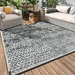 Outdoor Rug 5x8 Waterproof Outdoor Carpet Reversible Patio Rug Portable Camping Rug Modern Abstract Plastic Straw RV Rug for Picnic Beach Balcony Pool Deck Foldable Rug