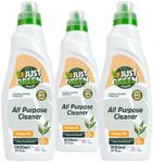 Just Green Organic All Purpose Cleaner Spray, Plant-Based Multi-Surface Cleaner, Non-Toxic, Hypoallergenic, EcoCert Certified, Vegan, 33.8 fl oz (1000 ml) - 3 Pack
