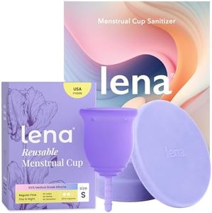 Lena Original Small Menstrual Cup & Cleaning Container – Reusable Silicone Period Cup with Collapsible Case for Easy Cleaning and Storage
