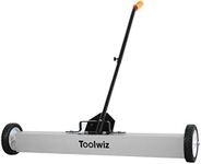 18/24/36'' Heavy Duty Magnetic Sweeper with Wheels, 36 inch 50 Lb Rolling Magnetic Floor Sweeper with Release Handle