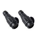 BEIJISTAR 2 Pieces 13 Pin Trailer Plug, 12V Waterproof 13 Pin Trailer Plug Connector, for Truck RV Cars Boat Caravan