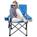 SUNNYFEEL Oversized Heavy-Duty Camping Chair with Armrest-Attached Bottle Opener - Supporting up to 500 lbs, Padded for Outdoor Relaxation at Camping, Parks, Sports Events and Picnics