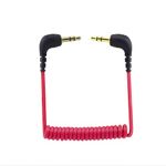 JCMOYUTY for DJI Mic Camera Audio Cable 3.5mm TRS, Dual 3.5mm TRS Male Coiled Right Angle Audio Cord Adapter for DJI Mic 1/2 for VLOG