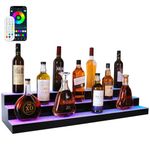 Led Lighted Liquor Bottle Display Shelf, 30 Inch 3 Tier