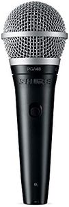 Shure PGA48-QTR Micrófono dinámico, portátil para Voces con patrón de recolección de cardioides, Interruptor de Encendido/Apagado, Conector XLR de 3 Pines, Cable de 15 XLR a QTR