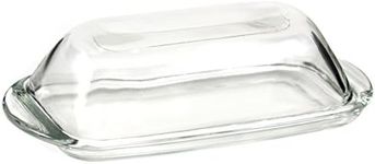 Anchor Hocking Glass Butter Dish with Cover, Single, Clear