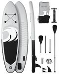 Inflatable Paddleboard Stand Up Paddle Board with SUP Board Accessories Leash &Pump 120'' * 30'' * 6'' Lightweight Paddle Board with Fins & Backpack for Fishing Yoga Adult Youth Kid