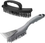 Wire Brush Set of Heavy Duty Steel Brush with Ergonomic Handle, 2pcs Wire Brushes for Cleaning Rust and Heavy Dirt