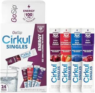 GoSip® Cirkul® Singles 24-Pack, Caffeine Flavor Water Variety Pack, No Sugar, Zero Calorie Drink Mix, (6 Blue Raspberry, 6 Black Cherry, 6 Strawberry Watermelon, 6 Grape)