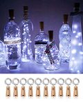 ArkCamp 10 Pack Wine Bottle Lights with Cork, 2M 20 LED Cold White Cork Lights for Bottles, Battery String Lights Bottle Fairy Lights for Christmas, Halloween, Parties, Wedding Decoration, Gift