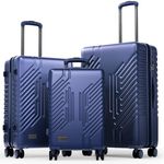ALPHA CAMP 3 Piece Expandable Luggage Set - PC+ABS Durable Hard Shell Suitcase with Spinner Wheels & TSA Lock,20-inch, 24-inch, 28-inch Luggage for Business,Travel，Navy