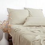 PANDATEX Beige Linen-Textured Bed S