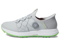 Skechers Men's Go Elite 5 Slip in Twist Fit Waterproof Golf Shoe Sneaker, Gray/Lime Spikeless, 11 Wide