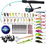 Sougayilang Ice Fishing Rod and Reel Combo with Complete Kit, Include Ice Jig and Ice Fishing Accessories, Spinning Ice Fishing Combos-25'' Medium Combo (QG-EVA-TZ)