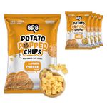 BRB Popped Potato Chips | Not Baked, Not Fried | Pasta Cheese Flavour | 5 Packs X 48 Grams | 60% Less Fat | Low Calorie | Healthy Snack, Large