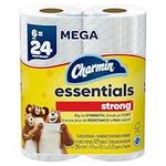 Charmin Essentials Strong 2-Ply Toilet Paper Rolls, 10" x 5-1/4", White, 429 Sheets Per Roll, Pack of 6 Rolls