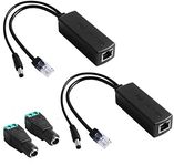 GeeekPi 2-Pack Active PoE Power Over ethernet Splitter Adapter 48V to 12V,IEEE 802.3af Compliant 10/100Mbps PoE Splitter with 12V Output for IP Camera,Wireless Access Point and VoIP Phone