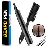 SWIPIO Beard Pencil Filler For Men Barber Styling Pen with Bristle Beard Brush Waterproof, Sweat Proof Natural Shaping Up for Men Beard, Moustache BLACK