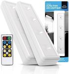 Brilliant Evolution Stick On Touch Wireless Lights with Remote - Battery-Powered LED Under Cabinet Lighting for Kitchen, Closet, Pantry - Easy Install and Adjustable Brightness - 80 Lumens, Pack of 2