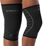 Knee Support Brace Compression Sleeves for Men and Women (Black) (Pair) (Large) [L] - for Ligament Injury, Joint Pain Relief, Running, Arthritis, ACL, MCL, Sport