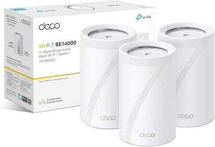 2026 New TP-Link Deco BE68(3-pack) BE14000Mbps Tri Band Mesh WiFi 7 System, 10 Gigabit Port, 8100 ft2 Whole Home Coverage, 200+ Devices Connection, Extender Booster, VPN, APP Setup, GoogleHome/Alexa