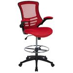 Flash Furniture Drafting Chair, 64.77 x 62.23 x 128.91 cm, Red