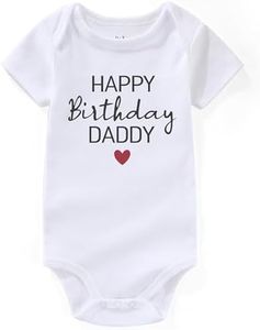 BESDEAR Happy Birthday Daddy Baby Outfit Daddys Boy Baby Clothes Dad Baby Girl Clothes Baby Bodysuits White 0-3 Months