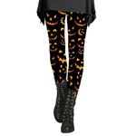 Wedding Registry Halloween Leggings for Women UK Funny Ghost Pumpkin Graphic Printed High Waisted Tummy Control Trousers Holidays Casual Comfort Workout Sport Yoga Pants (Black-f, S)