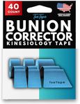 ToeTape - Bunion Correction & Pain Relief Tape | 40 Count | Precut Kinesiology Tape for Bunions, Big Toe Sprains, Pain Relief and Support | Hypoallergenic and Sweatproof (Electric Blue)