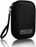 Electronic Organizer Bag Cable Organizer Travel Cord Organizer Case Pouch Portable Carrying Case for Charger Hard Drive Earphone USB SD Card (Black)