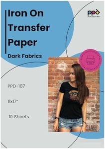 PPD 10 Sheets 11x17" - Inkjet Iron-on Heat Transfer Paper for Black & Dark Fabric and T-Shirts - Premium - PPD-107-10