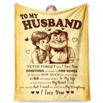 Husband Gifts, Husband Birthday Gifts - Soft and Warm Flannel Blanket with Romantic Message 50'' x 60'' - Christmas, Anniversary or Birthday Gift for Husband, Anniversary Wedding Gifts for Him