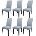 JQinHome High Stretch Removable Washable Chair Seat Protector Cover for Home Party Hotel Wedding (Pack of 6, Charcoal Gray)