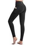 CAMBIVO Yoga Pants for Women, Gym Leggings Workout Leggings with Pockets, High Waisted Women Sports Running Tights Black