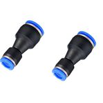 8mm x 6mm Pneumatic Air Pipe Straight Push Connectors Plastic Straight Union Push to Connect Tube Fitting Push Fit Lock 2-PCS