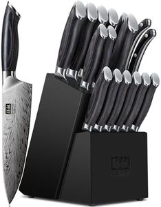 SHAN ZU 16 Pieces Knife Set, Knife Block Set in Powder Steel, Ultra Sharp Kitchen Knives Set, High Hardness Japanese Knife Set with Ergonomic Pakkawood Handle, Chef Knives Set for Kitchen Cooking