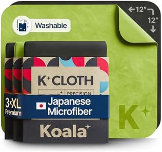 Koala Kloth Microfiber Cleaning Cloth | Jumbo XL Size | Perfect for Large TV and Computer Screen Cleaning | Safe for All Surfaces | 3 Pack, 12x12 Inch, Black