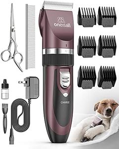 oneisall Tondeuse Chien Professionnelle Poil Long Epais Tondeuse pour Chats et Animaux Silencieux pour petits grands chiens chats animaux de compagnie (L'or) (Or) (Rose)