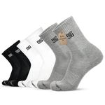 The Sock Street Terry Cushioned Crew/Calf Socks for Men Combo | Athletic & Sports Shocks | Anti Bacterial, Soft, Breathable, Moisture Absorbent & Odour-Free | Premium Cotton Full Length - Assorted