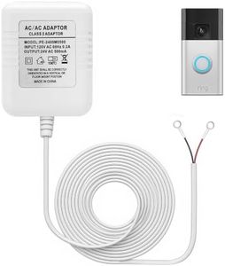 Ring Doorbell Charger, 24VAC Adapter Compatible with Ring, Nest Hello, Wyze, Eufy Video Doorbells and Ecobee, Sensi, Nest, Honeywell, 29.5ft Charging Cable, White