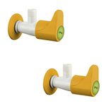 LIPKA Pack of 2 Sunflow Angle Tap Faucet |PTMT Water Tap | Ivory/Yellow Color|