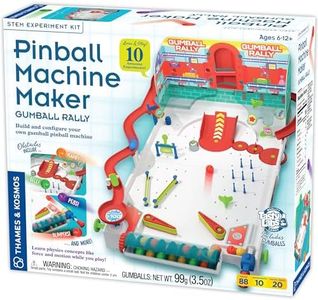 Thames & Kosmos Pinball Machine Maker STEM Experiment Kit, Build a Reconfigurable Pinball Machine, Use Gumballs to Play, Explore Physics, Force, Motion, Gravity, Simple Machines, Gumballs Included