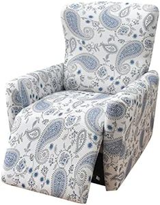 KRFOONN Recliner Slipcovers Stretch Printed Sofa Cover 4-Piece Lazy Boy Chair Covers Fallon Collection Slipcover Furniture Protector Leather Recliner Chair Cover for Rocking Recliner, A15