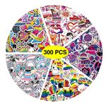 GTOTd LGBTQ Stickers (300Pcs) Rainbow Gay Pride Gifts Merchandise Merch Party Supplies Vinyl Water Bottle Luggage Guitar Skateboard Cute Aesthetic Manga Gifts for Teens