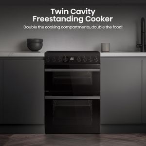 Hisense 60cm Electric Cooker – Black Freestanding Oven